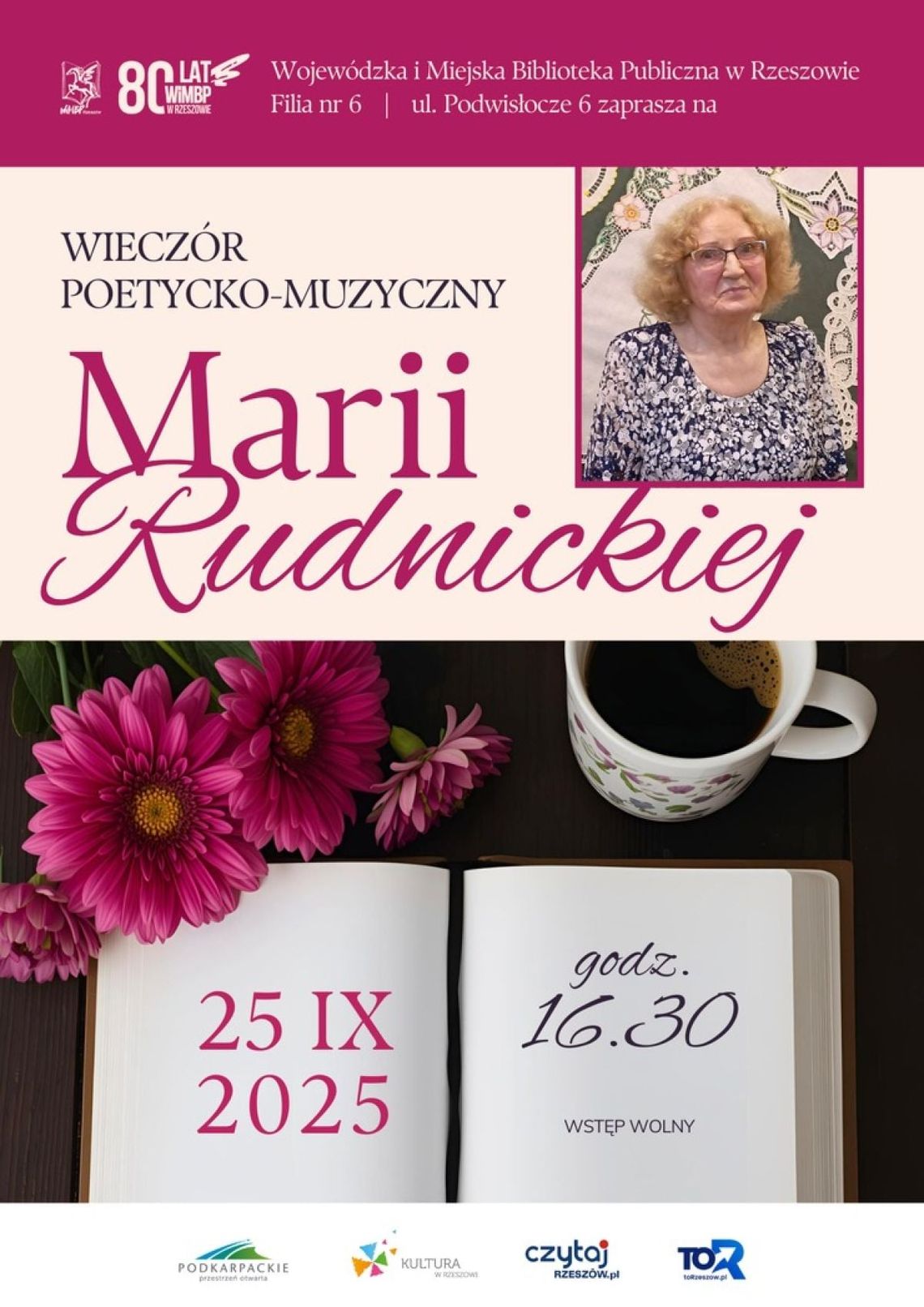 Spotkanie z poezją i muzyką. Wieczór poetycko-muzyczny Marii Rudnickiej