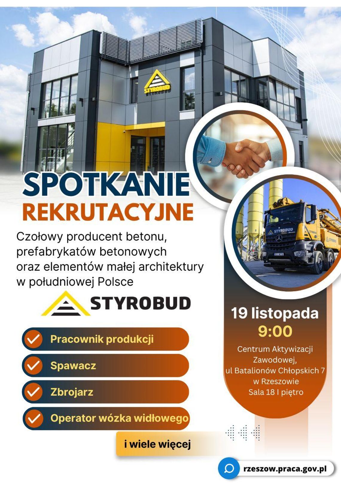 STYROBUD szuka pracowników. Spotkanie rekrutacyjne już 19 listopada w Rzeszowie STYROBUD szuka pracowników. Spotkanie rekrutacyjne już 19 listopada w Rzeszowie