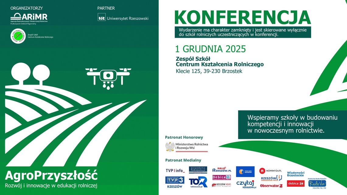 Technologie Rolnictwa 4.0 i współpraca nauki z praktyką. Ogólnopolska konferencja na Podkarpaciu