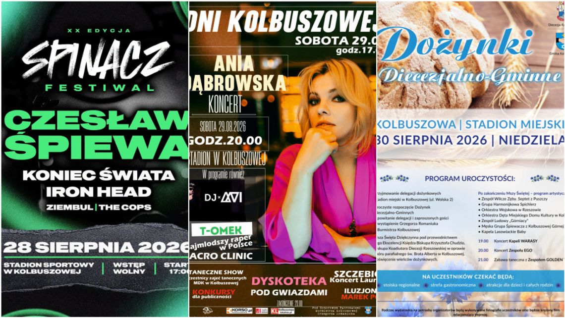 Trzy dni imprez w Kolbuszowej. Czesław Śpiewa, Ania Dąbrowska i wielkie dożynki Trzy dni imprez w Kolbuszowej. Czesław Śpiewa, Ania Dąbrowska i wielkie dożynki