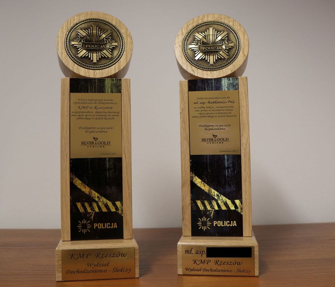 Włamanie do salonu jubilerskiego w Galerii Rzeszów. Właściciel dziękuje rzeszowskim policjantom Włamanie do salonu jubilerskiego w Galerii Rzeszów. Właściciel dziękuje rzeszowskim policjantom