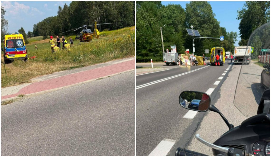 Wojskowy potrącił 18-latka na pasach w Wólce Sokołowskiej. Na miejscu lądował śmigłowiec LPR Wojskowy potrącił 18-latka na pasach w Wólce Sokołowskiej. Na miejscu lądował śmigłowiec LPR