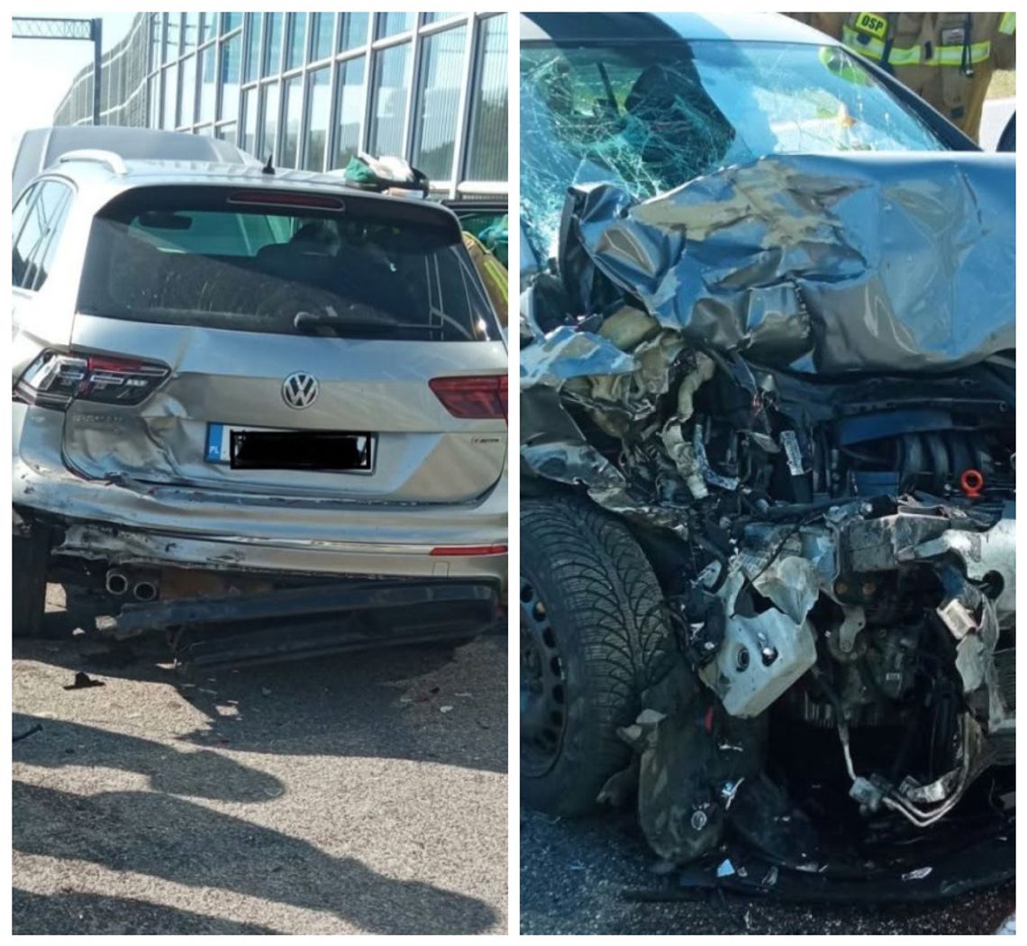 Zderzenie dwóch samochodów na A4. Dwie osoby poszkodowane Zderzenie dwóch samochodów na A4. Dwie osoby poszkodowane