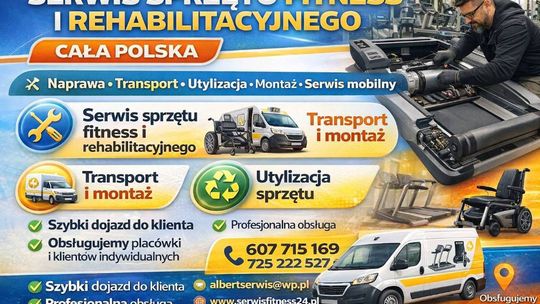 Serwis sprzętu fitness i rehabilitacyjnego, mobilny serwis | Naprawa Utylizacja Transport Montaż Serwis sprzętu fitness i rehabilitacyjnego, mobilny serwis | Naprawa Utylizacja Transport Montaż