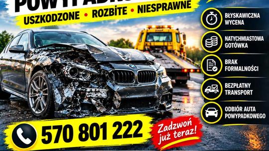 Skupujemy auta powypadkowe, uszkodzone mechanicznie i po szkodzie całkowitej