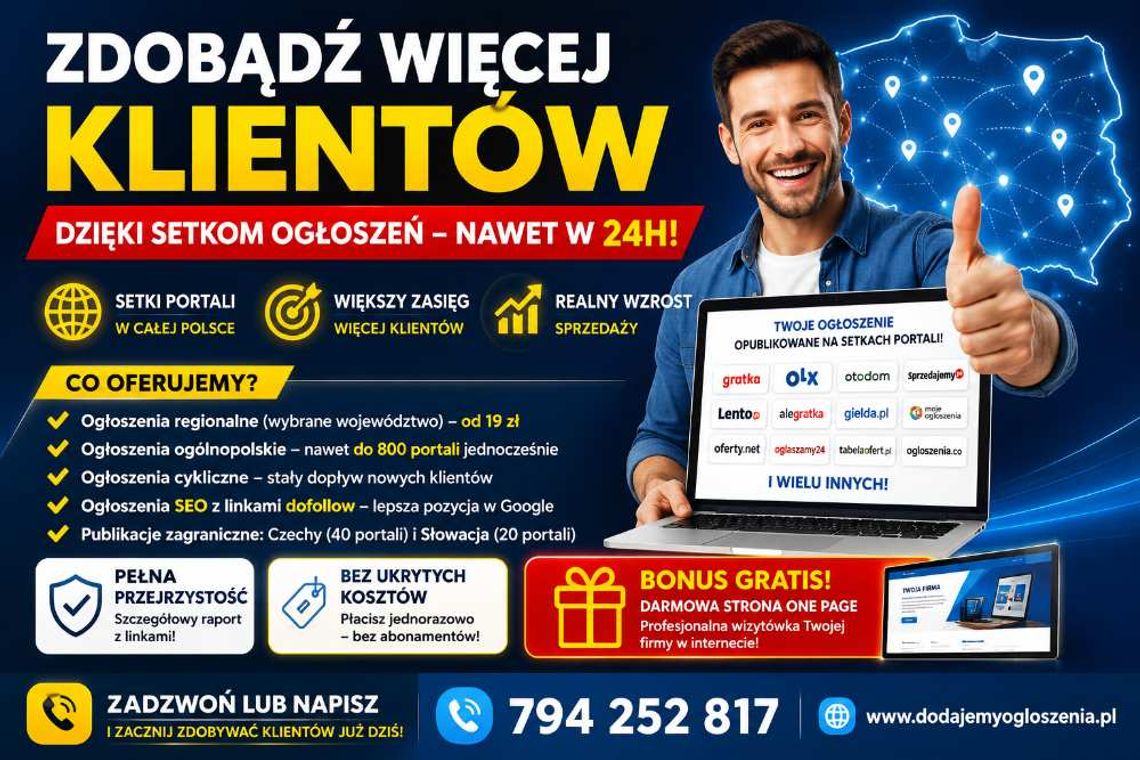 Ogłoszenia dla firm | Obecność w internecie bez zbędnych formalności Ogłoszenia dla firm | Obecność w internecie bez zbędnych formalności
