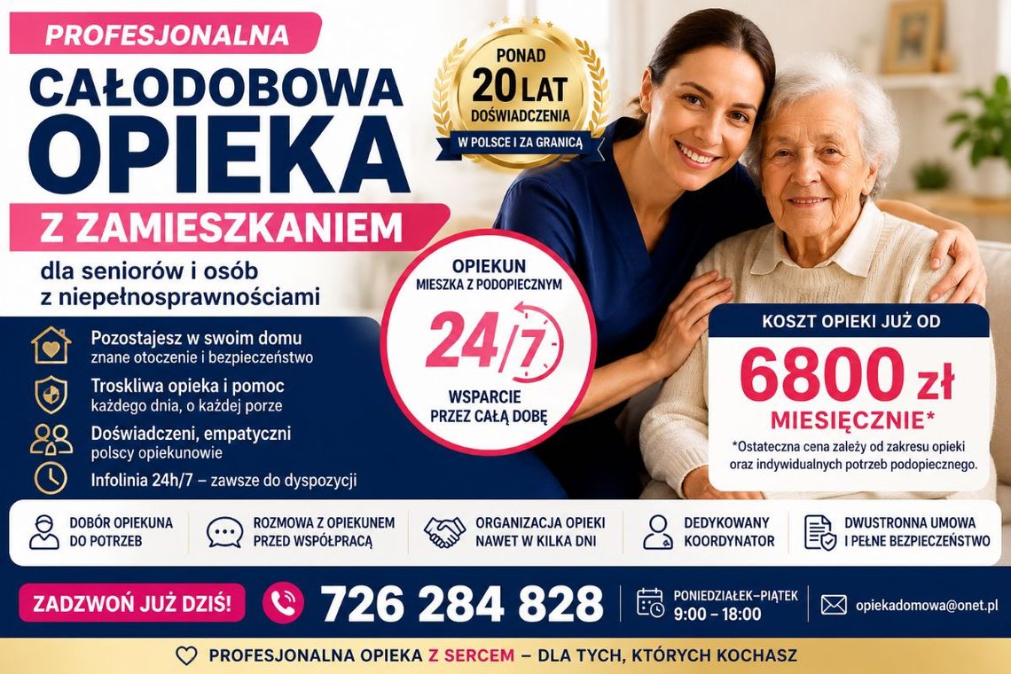 Profesjonalna całodobowa opieka z zamieszkaniem - sprawdzeni opiekunowie Profesjonalna całodobowa opieka z zamieszkaniem - sprawdzeni opiekunowie