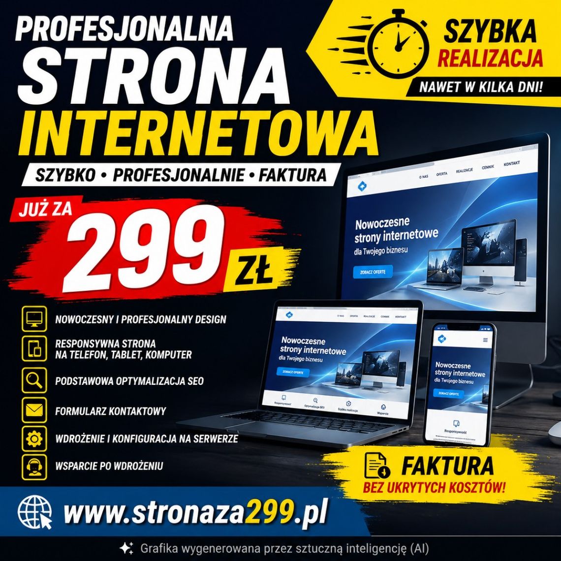 Profesjonalna strona internetowa od 299 zł ➜ FAKTURA | stronaza299.pl Profesjonalna strona internetowa od 299 zł ➜ FAKTURA | stronaza299.pl