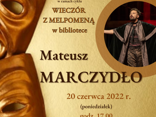 Grafika promująca spotkanie z Mateuszem Marczydło