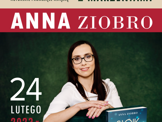 Grafika promująca spotkani z Anną Ziobro