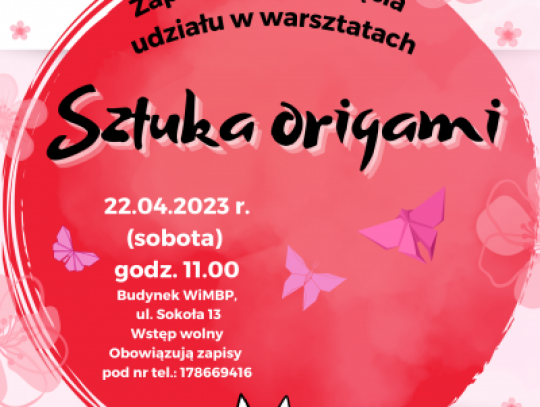 Grafika pomująca warsztay origami