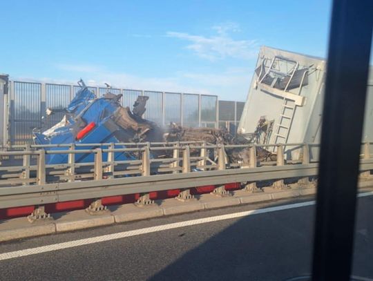 Zderzenie dwóch tirów na A4 w kierunku Rzeszowa [ZDJĘCIA]