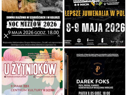 Wydarzenia i imprezy zbliżającego się weekendu 8-10 maja